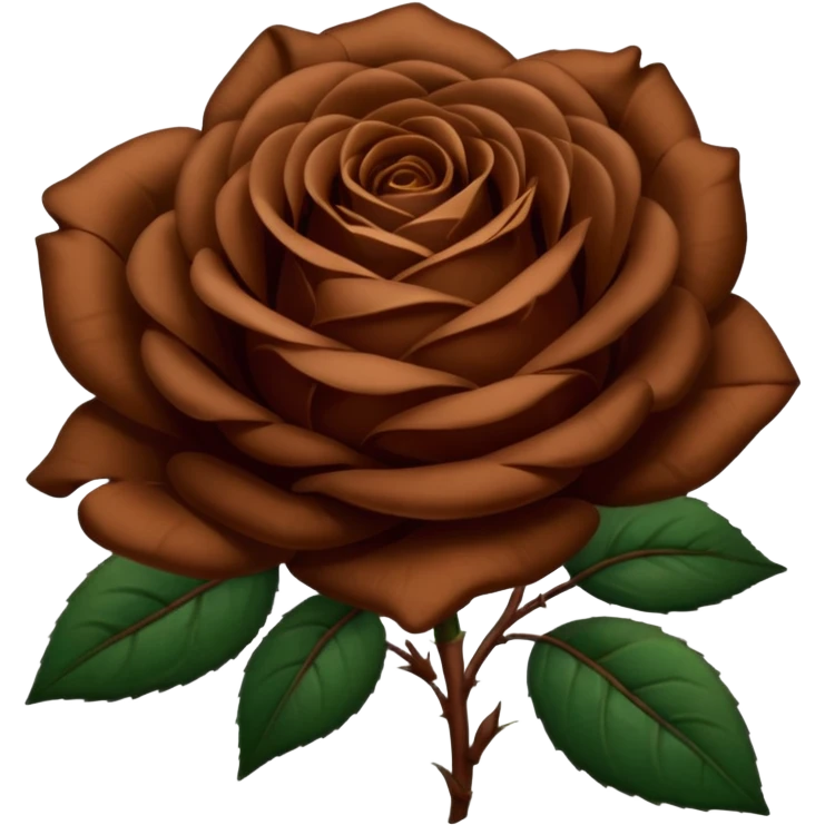 Brown roses with dark green leaves  emoji