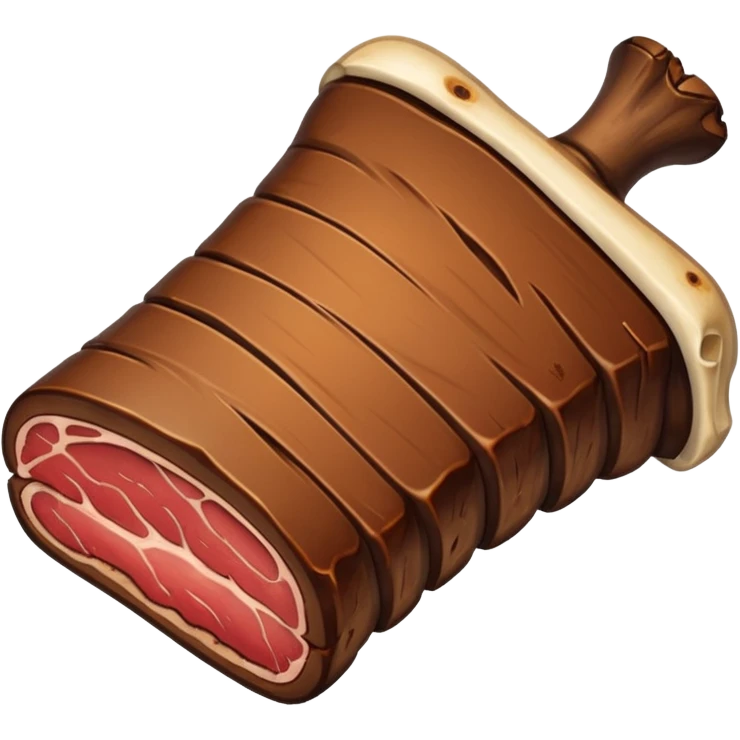 a single smoked beef rib thinner with the bone and seasoning  emoji