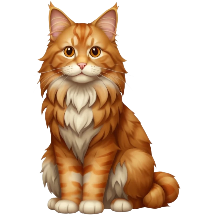full body of maine conn cat, front view emoji