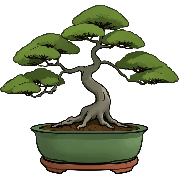 Bonsai with 3 individual dawn redwoods trees in 1 bonsai pot emoji