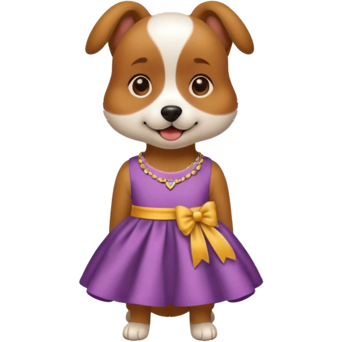 Dog wearing a dress emoji