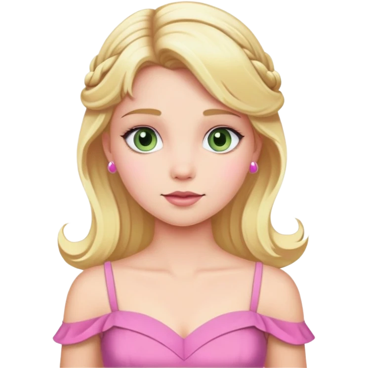 Aurora princess in pink dress with blonde hair emoji