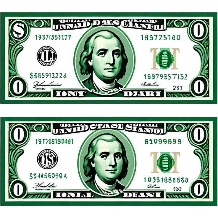 a dollar paper money emoji