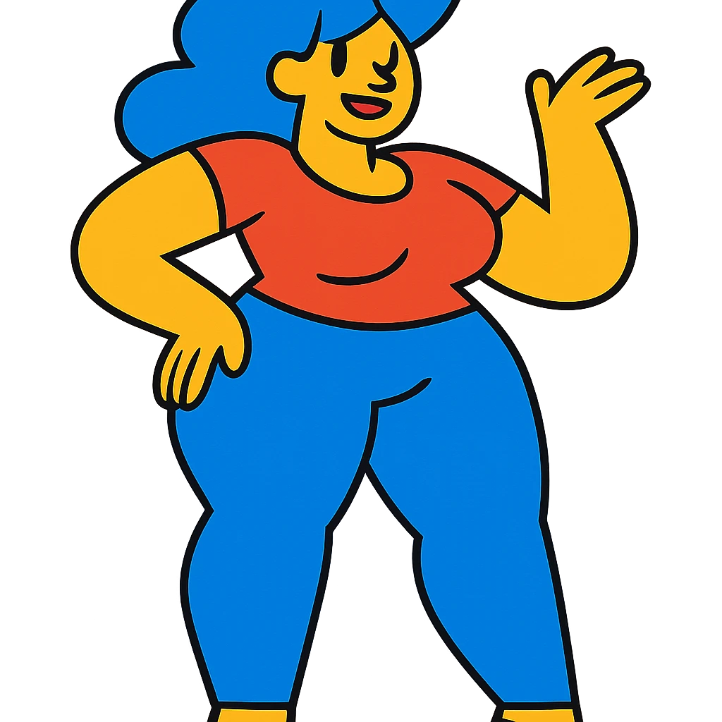 woman with exaggerated proportions emoji
