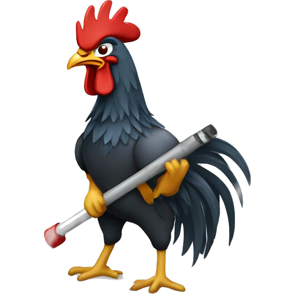 rooster using Jackhammer emoji