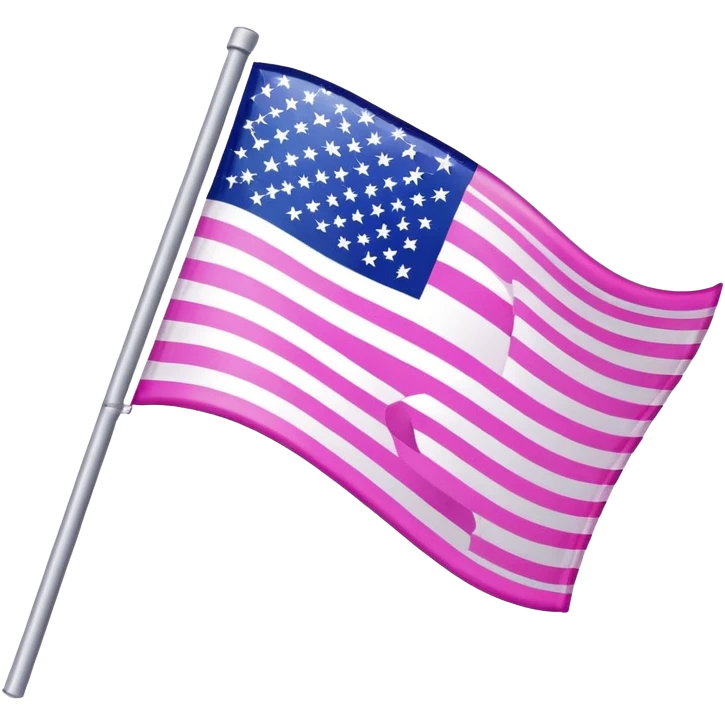 pink American flag with stars and stripes emoji