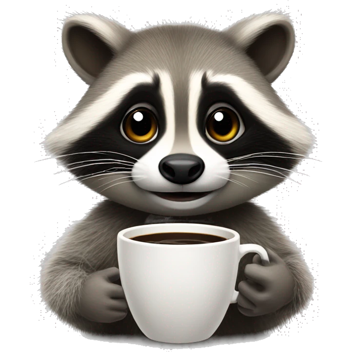 Raccon with coffe emoji
