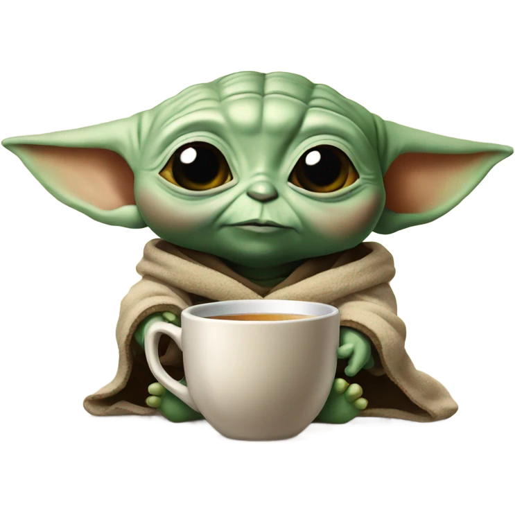 Baby Yoda drinking tea emoji