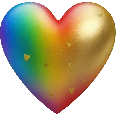 Rainbow heart with gold  emoji