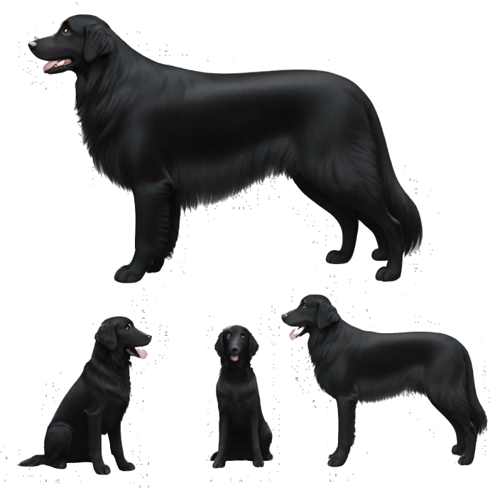 black flat coated retriever emoji