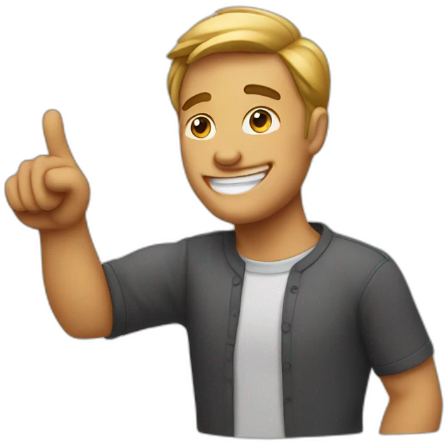man smiling and pointing finger emoji