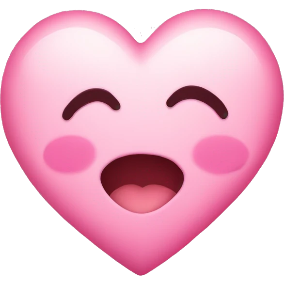 Pink heart blushing face emoji