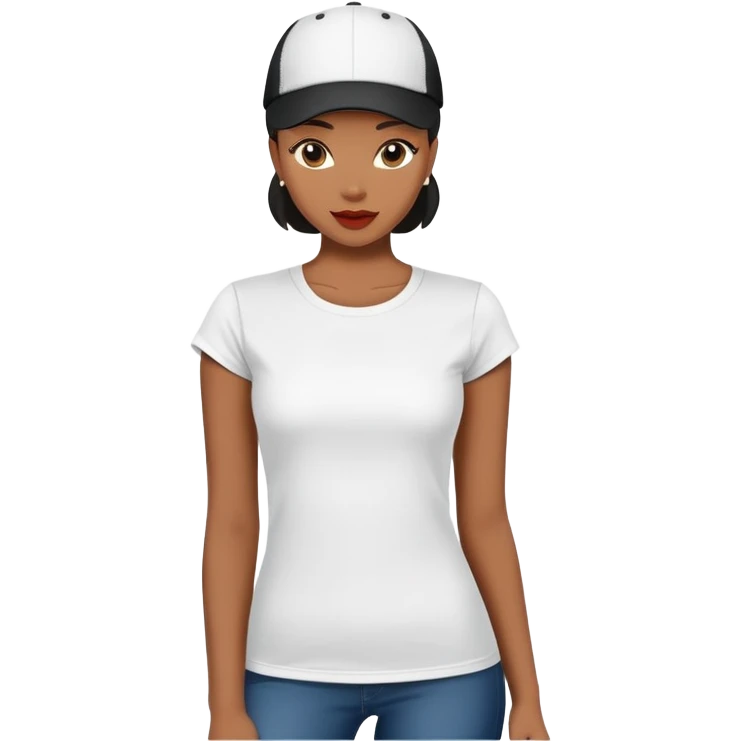 black women's t-shirt with round neck and short cap sleeves, fitted feminine cut, only the garment, isolated on white background, no model emoji