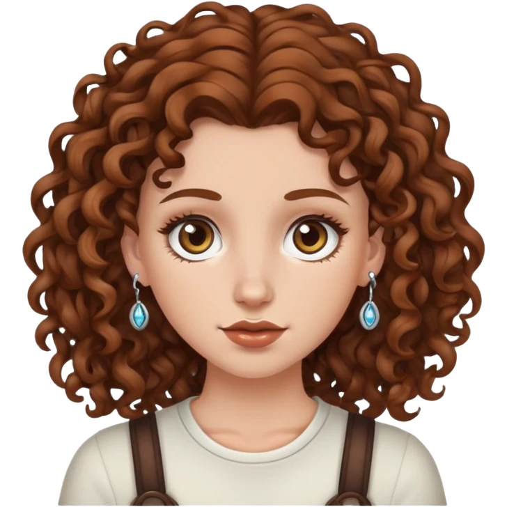 white girl brown curly hair and piercings  emoji