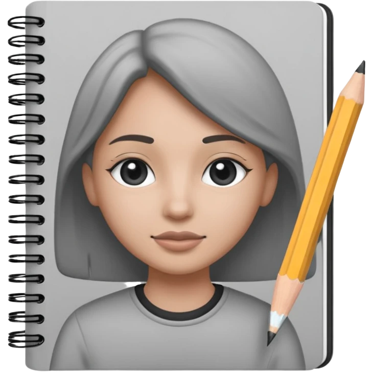 a pencil drawing in a notebook  emoji