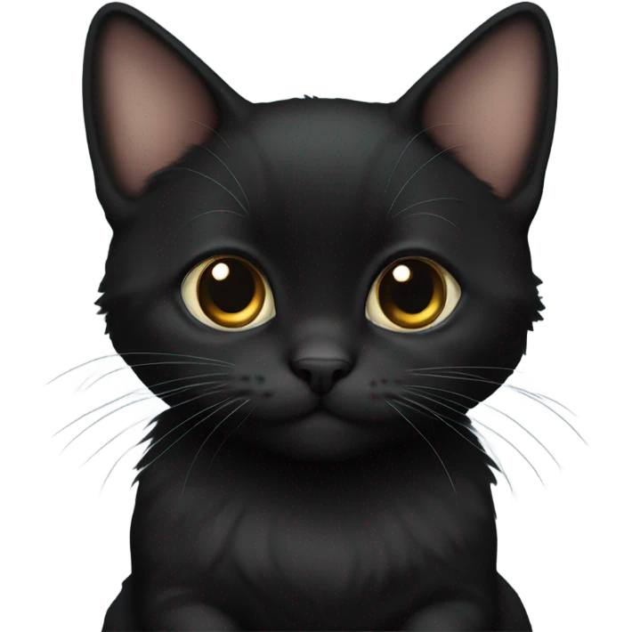 Black munchkin cat sitting emoji