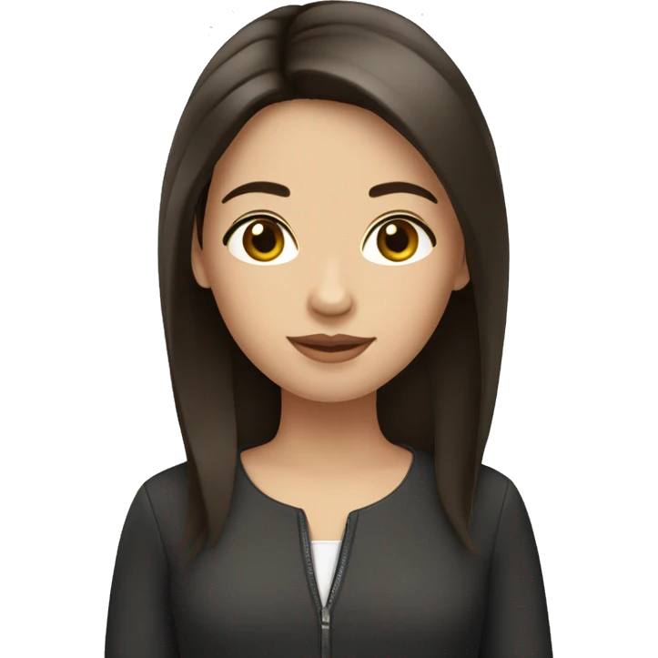French girl with dark brown straight  hair emoji
