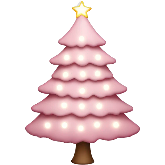 light pink christmas tree with white lights  emoji
