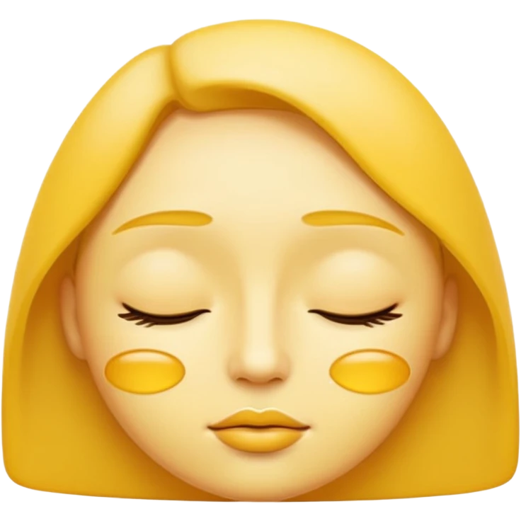 yellow face emoji with eyes gently closed and lips parted slightly in a whispering expression, smooth simple lines, subtle shading, rounded shapes, minimal detail, digital icon illustration, clean lines, flat colors emoji