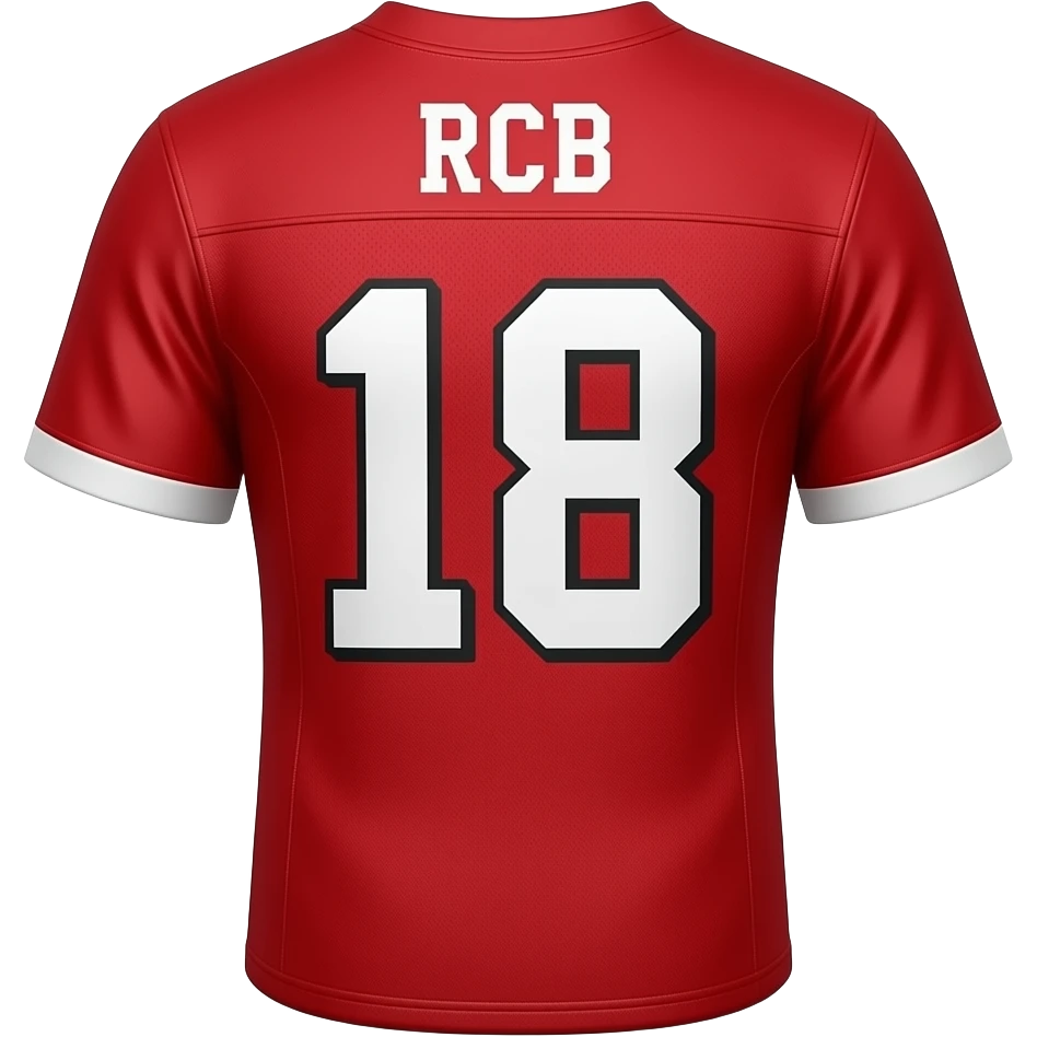 18 no jersey back side with red color rcb emoji