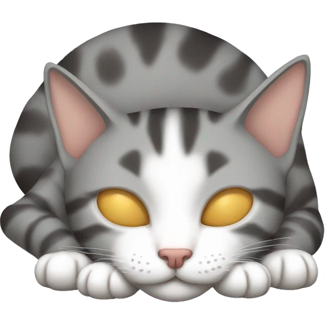 cat sleeping gray tabby emoji