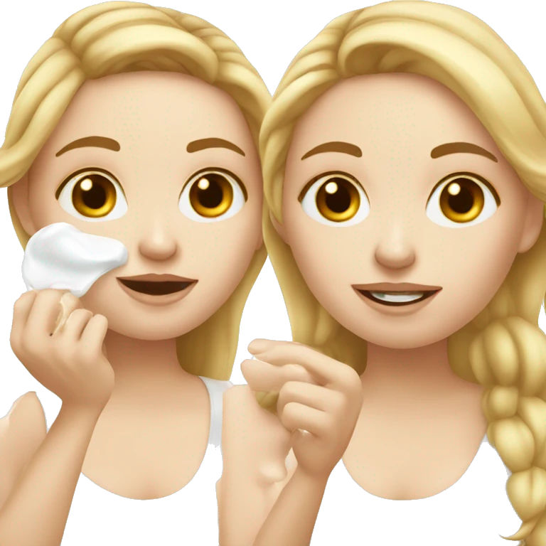 white girl applying cream on face emoji