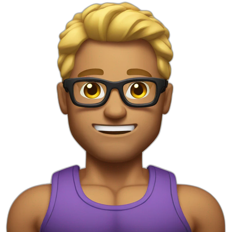 Bodybuilding nerd emoji