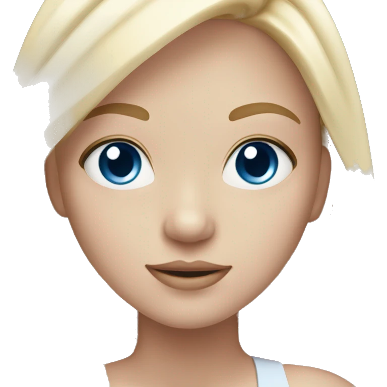 light pink soft blonde girl light white skins blue eyes  emoji