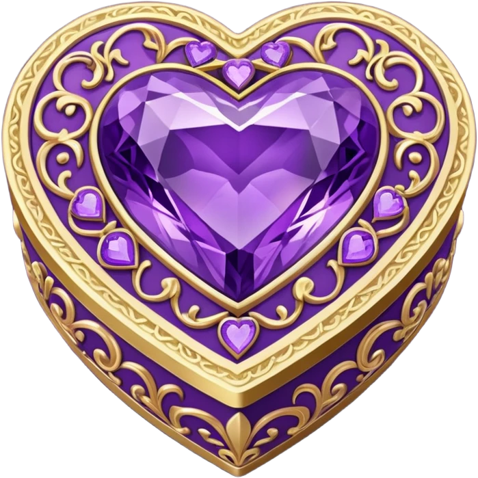 purple gemstone Rococo heart box emoji