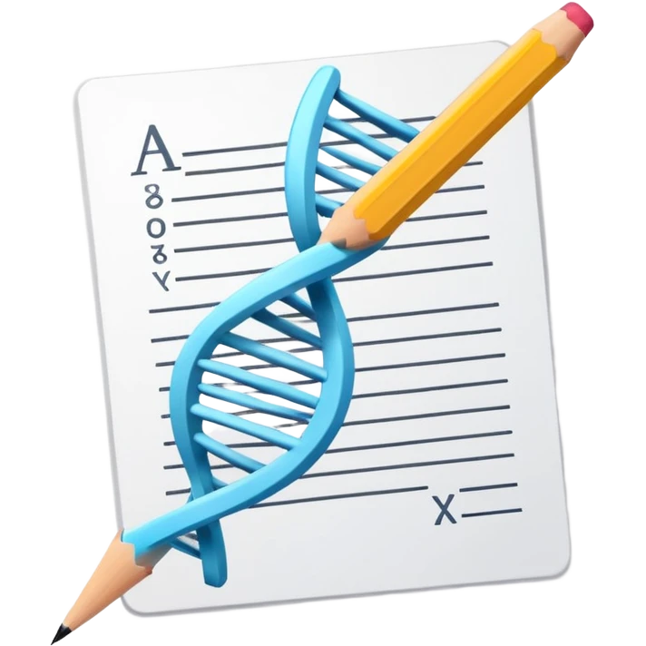 exam paper with a DNA symbol and pencil emoji