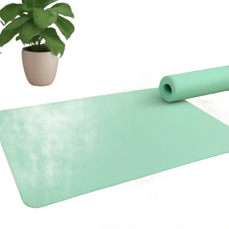 Gym mat for yoga mint green color emoji