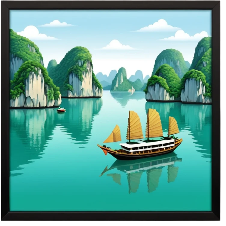 ha long  bay with a white border emoji