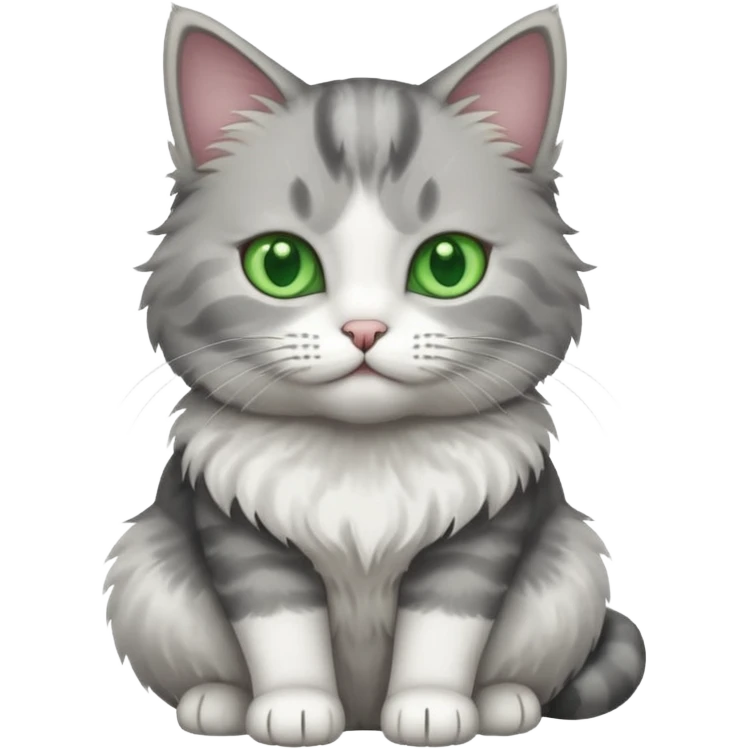 a grey and white cat emoji