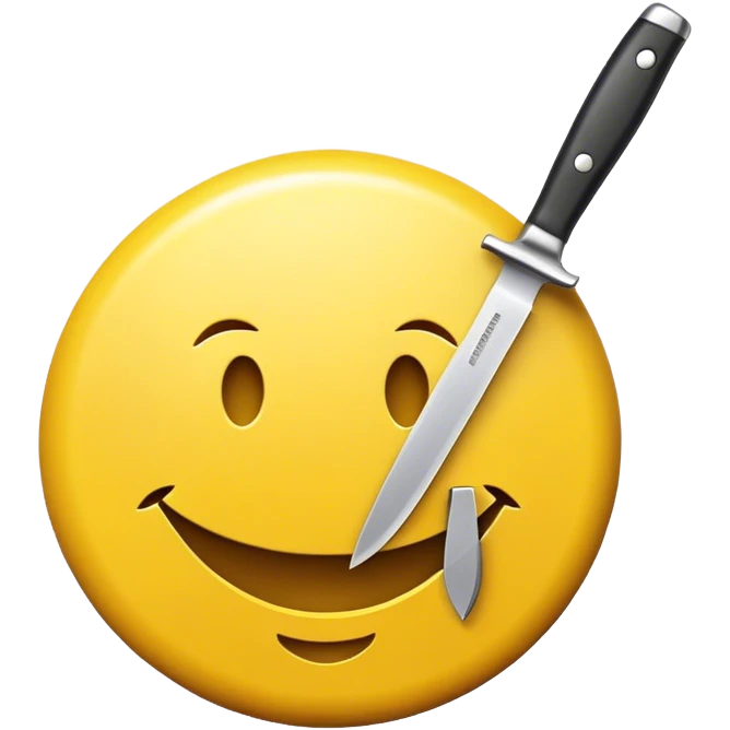 A smiley face with a knife  emoji