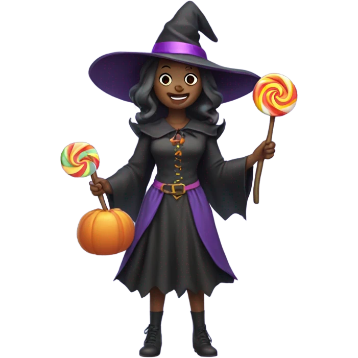 witch with a candy emoji