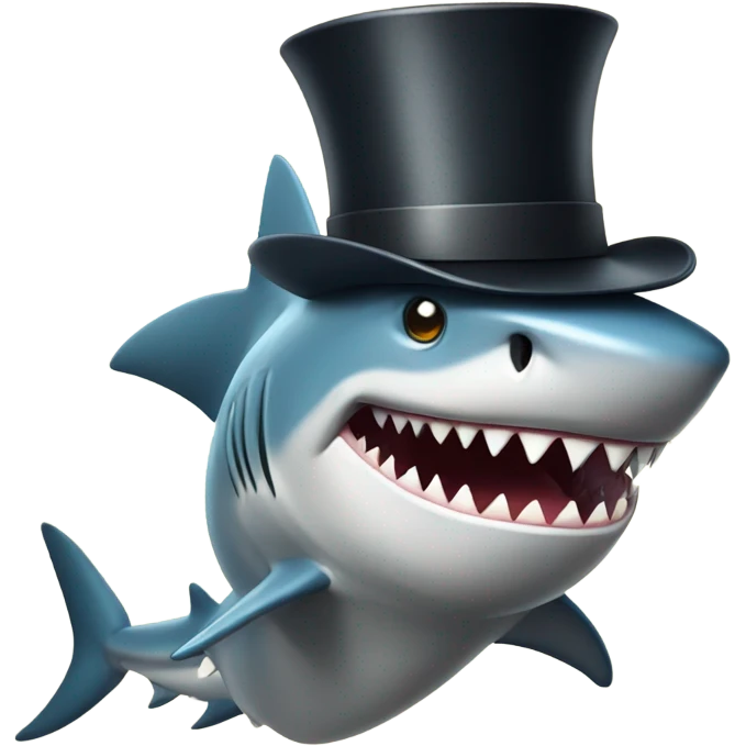 shark with tophat emoji