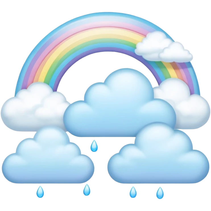 pastel blue rainbow arch with clouds emoji