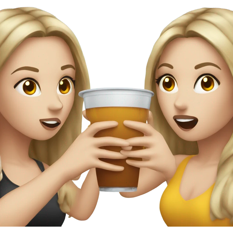 4 white girls chugging drinks emoji