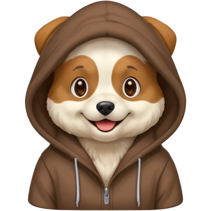 Dog wearing hoodie emoji