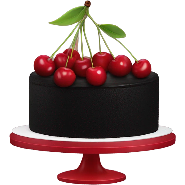 Cherries on a black cake emoji