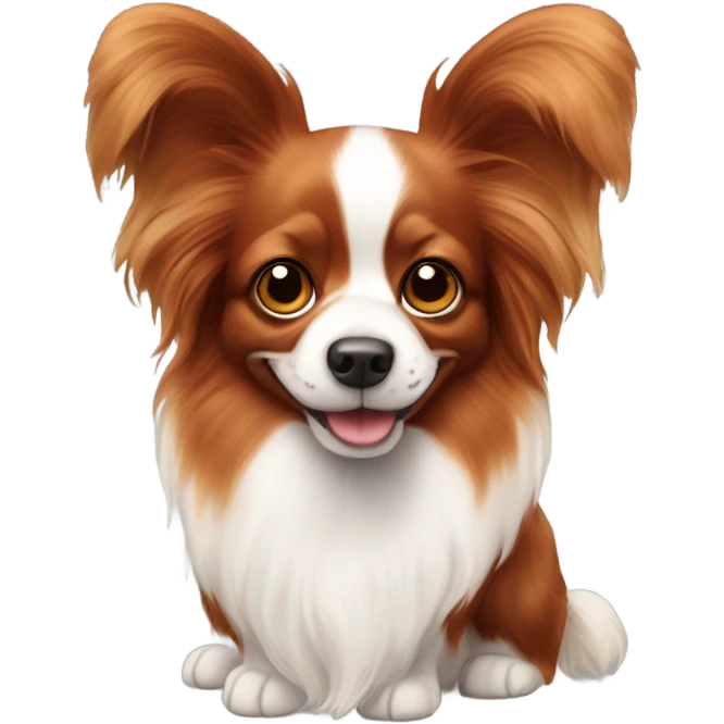 Red and white papillon dog  emoji