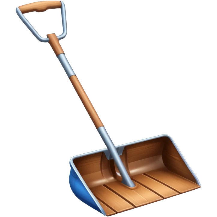 snow shovel object icon, metal snow shovel with wooden handle, winter equipment, glossy highlights, 3D cartoon, mobile game icon style, centered, clean background, no text, no watermark

 emoji