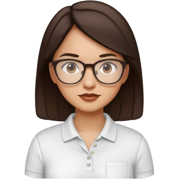architect woman light skinned dark brown hair in WHITE POLO emoji