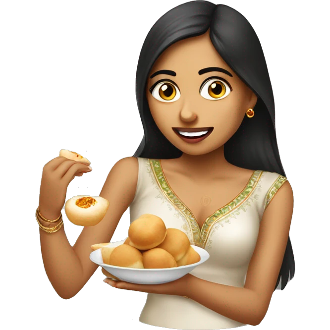 Desi indian girl eating pani puri emoji