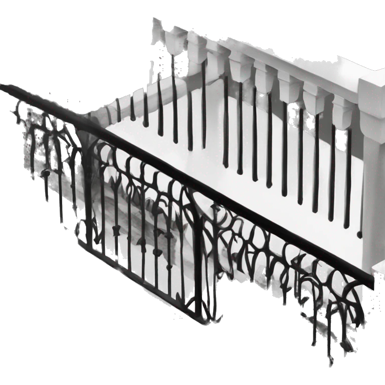 create an emoji in black and white representing a veranda(Balcony). Make it plain and simple without much detail. Make its fence as Glass balustrade. emoji