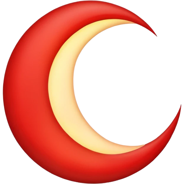 red crescent moon with glow emoji