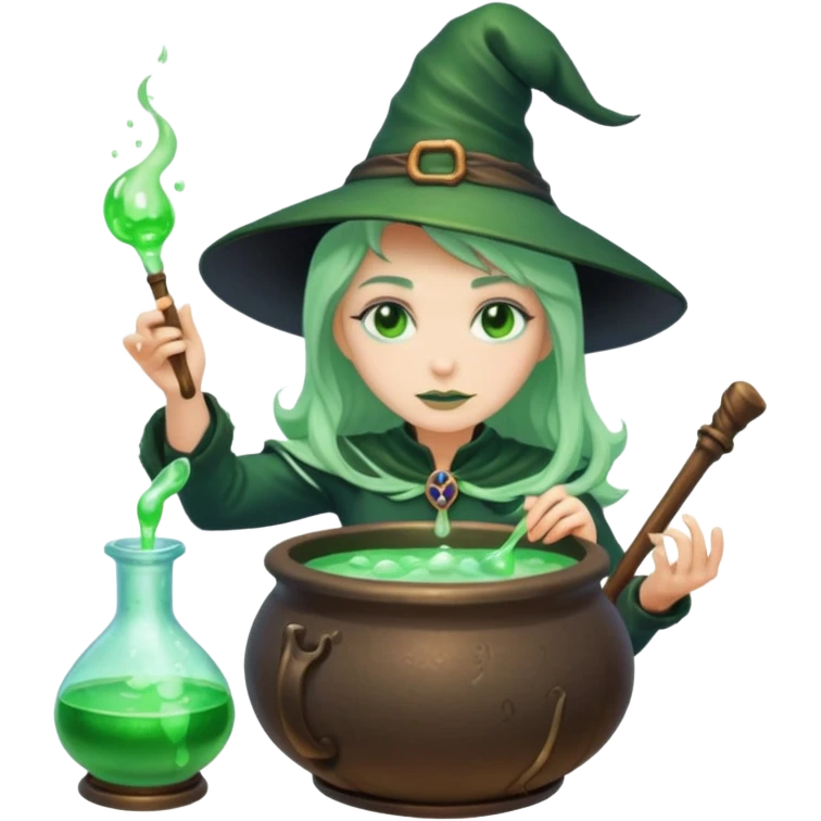 green witch cooking potion emoji