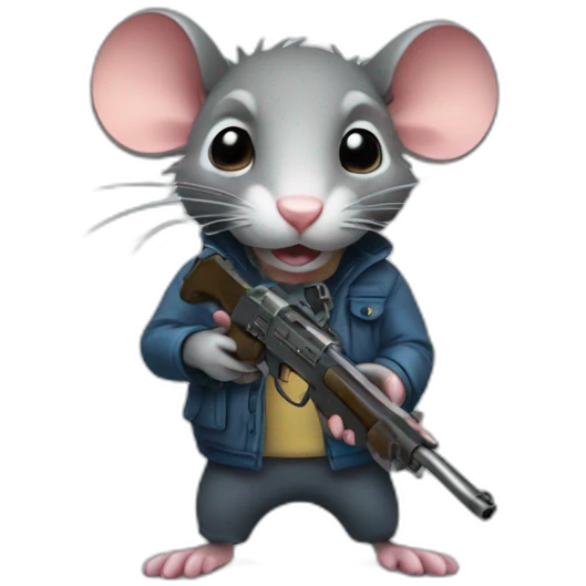 a rat holding a gun emoji