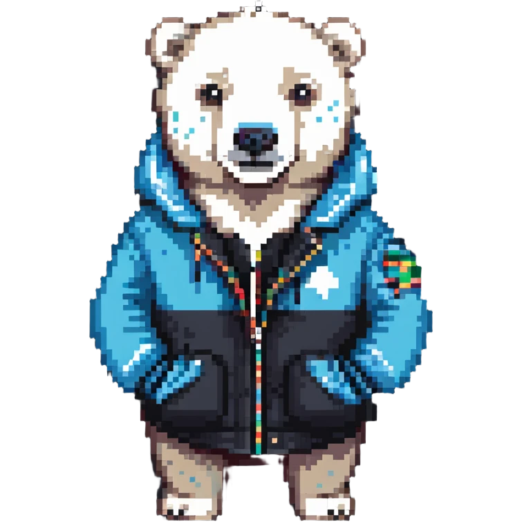 polar bear wearing a jacket emoji