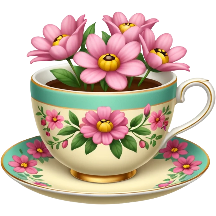 Floral print teacup  emoji